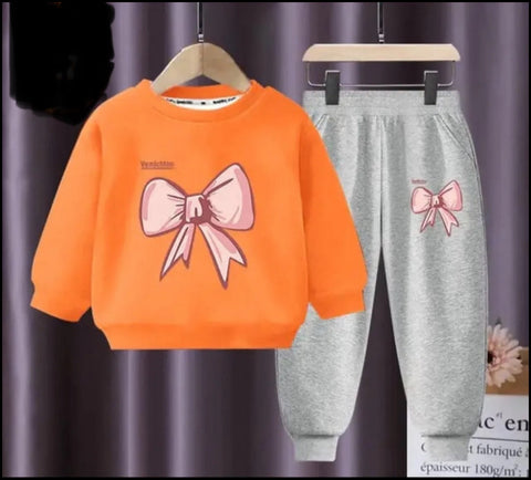 Bow Sweatshirt & Trouser Set