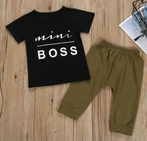 Mini Boss T-Shirt & Trouser Set