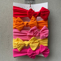 Nylon Fabric Baby Headband Wrap Set (Pack of 5)