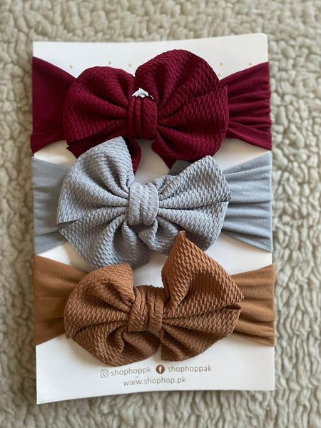 Baby Fabric Big Bow Headband Set