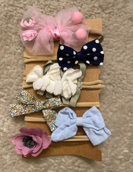 Super Soft Baby Bow Headband Set (6pcs)