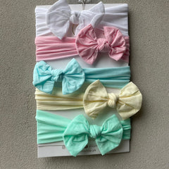 Nylon Fabric Baby Headband Wrap Set (Pack of 5)