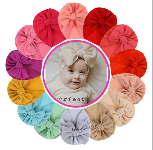 Cotton Big Bow Cap (Pack of 3)