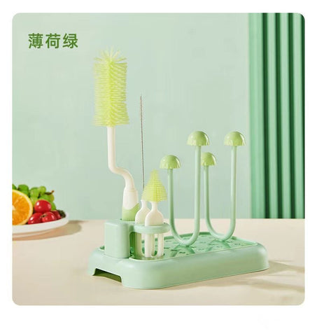 Drying Rack+Cleaning Bottle Brush Set