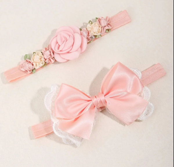 Fancy Satin Silk Lace Headband Set (Pack of 2)