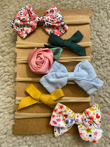 Super Soft Baby Bow Headband Set (6pcs)