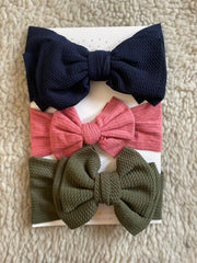 Baby Fabric Big Bow Headband Set