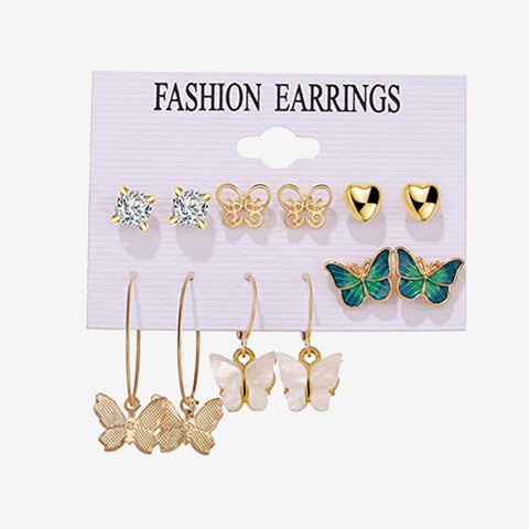 Elegant Women Alloy Vintage Earrings Set Eid Collection 2024