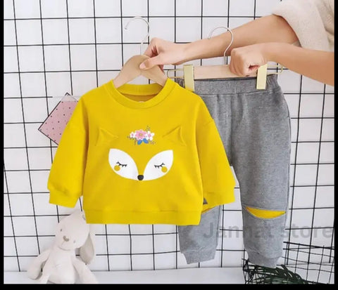 Cartoon Sweatshirt & Trouser Set