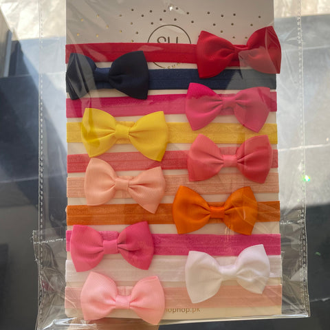 Baby Small Bow Headband Set (10pcs)