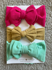 Baby Fabric Big Bow Headband Set