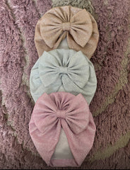 Shimmery Glitter Big Bow Cap (Pack of 3)