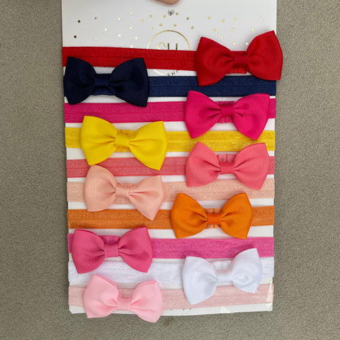 Baby Small Bow Headband Set (10pcs)