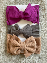 Baby Fabric Big Bow Headband Set