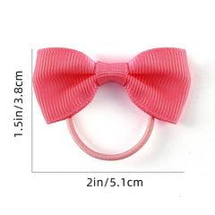 Girl Bow Solid Color Elastic Hair Ties (40pcs)