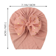 Shiny Bowknot Baby Cap - TEA PINK