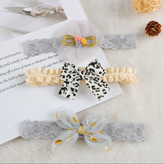 Pre-Order Lace Flower Headband Set (Pack of 3)