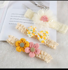 Pre-Order Lace Flower Headband Set (Pack of 3)