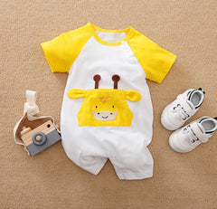 Yellow Deer Short Leg Romper