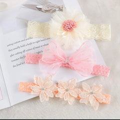 Pre-Order Lace Flower Headband Set (Pack of 3)
