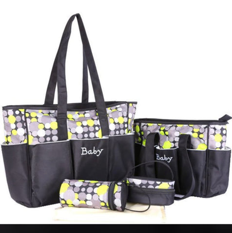Polka Pattern Baby Diaper Bag Set