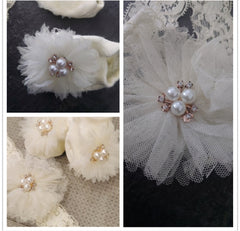 Baby Formal Headband and Socks Set Fancy Chiffon Bow 2pcs