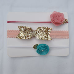 Baby Felt Flower Glittery Headband Set 1pc/3pcs