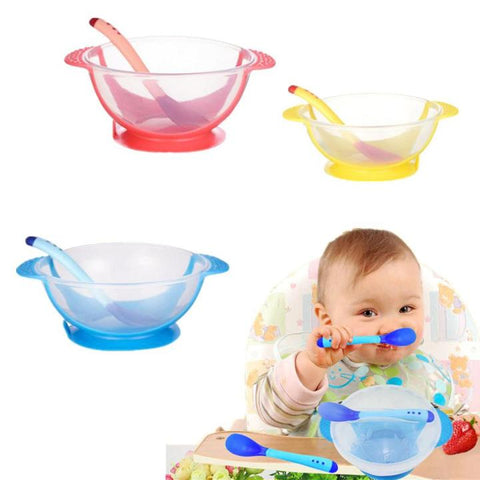 Baby Silicone Spoon Feeder Pacifier and Bowl (Pack of 3)