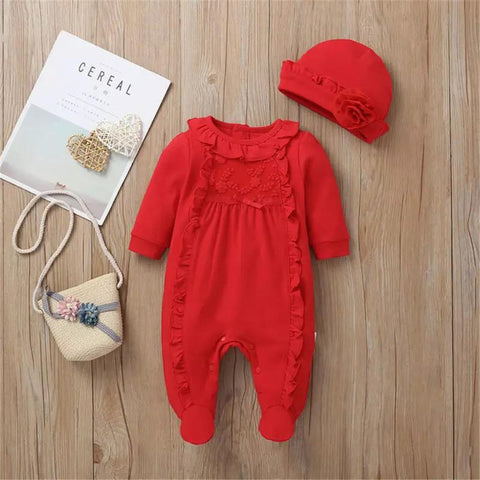 Full sleeve Romper with  Cap set