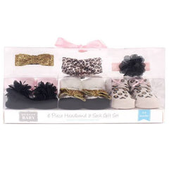 Hudson Baby 6 Piece Headband and Socks Gift Set