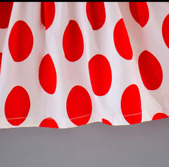 Polka Dress with Hat- red