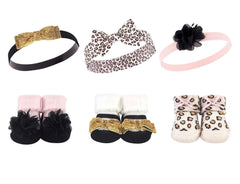Hudson Baby 6 Piece Headband and Socks Gift Set