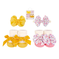 Hudson Baby 4 Piece Headband and Socks Set