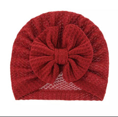 Cotton bow pattern cap