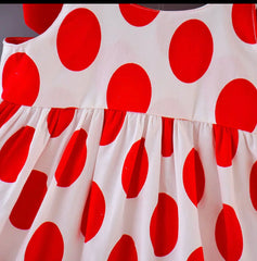 Polka Dress with Hat- red