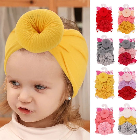 Round Flower Headband Set (3pcs)