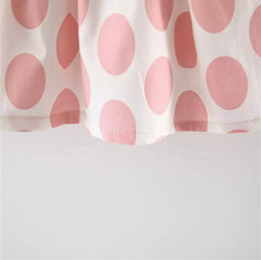 Polka Dress with Hat- Teapink