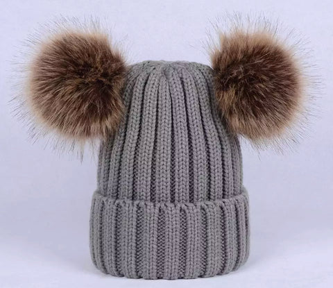 Double pom pom cap -kids