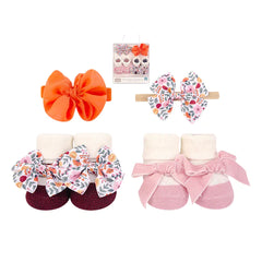 Hudson Baby 4 Piece Headband and Socks Set