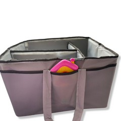 Baby Diaper Caddy Organizer, Foldable Felt Storage Bag with Multi Pockets and Flexible Compartments