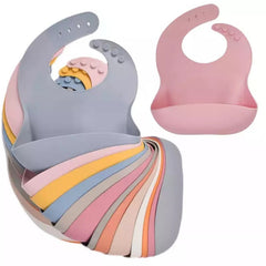 Baby Silicone Spoon Feeder Pacifier and Silicone Bib (Pack of 3)