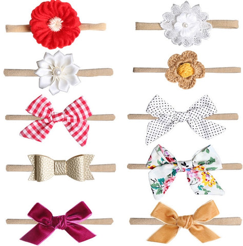 Mix bow Headband Set (10 pcs)