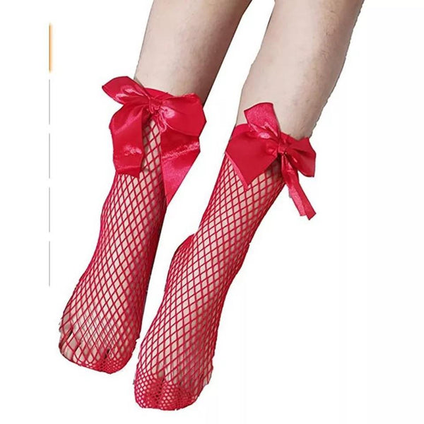 Fishnet sock -Red