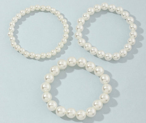 Three Pearl Bracelet Set
