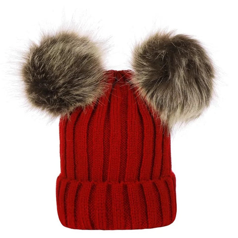 Double pom pom cap -kids