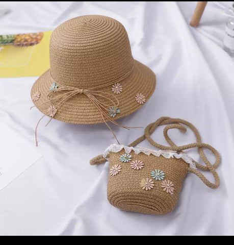 Beach  straw Hat + Bag