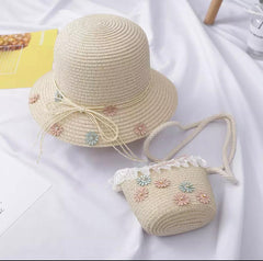 Beach  straw Hat + Bag