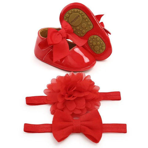 Bow Shoe with band set- Red
