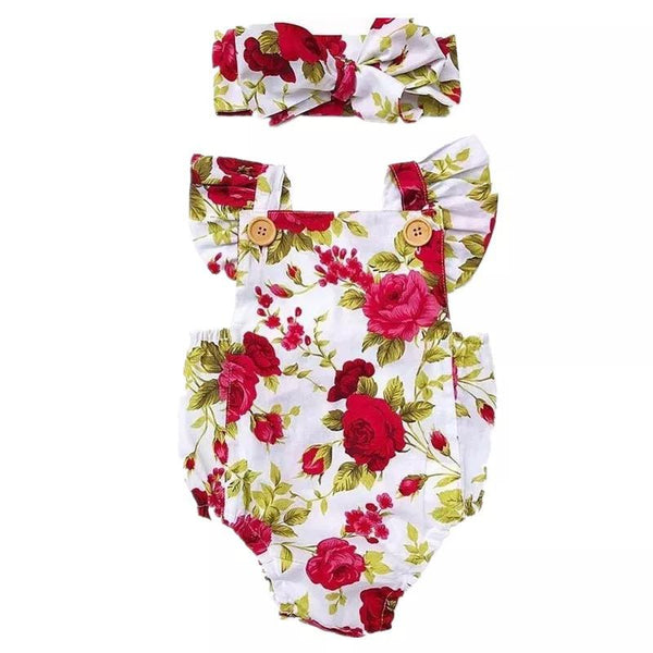 Floral romper with band set