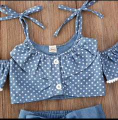 Polka Dot Sling Top with down tail shirt